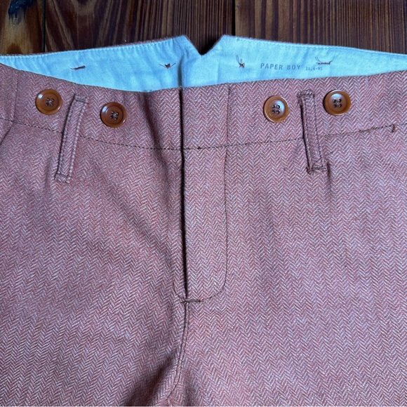 Anthropologie paper boy relaxed cropped mid rise wool blend pants burnt orange - Picture 7 of 11